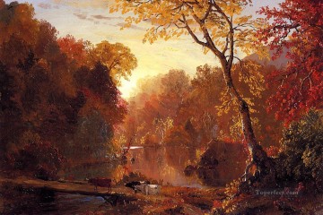  America Canvas - Autumn in North America scenery Hudson River Frederic Edwin Church Landscape